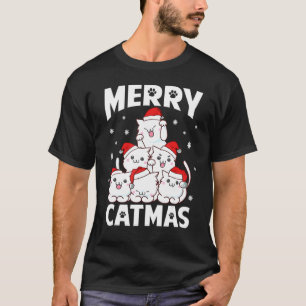 Camiseta Merry Catmas Funny Pun Navidades Cat Lover Matchin