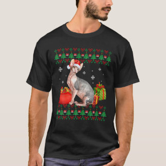 Camiseta Merry Catmas Gato Navidades feos Sphynx Mamá Papá