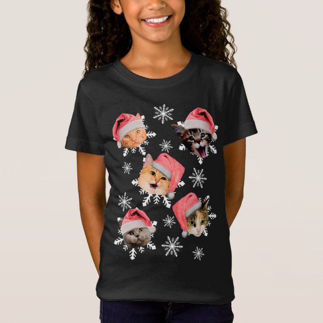Camiseta Merry Catmas Santa Hat Kitty Navidades (Anverso)