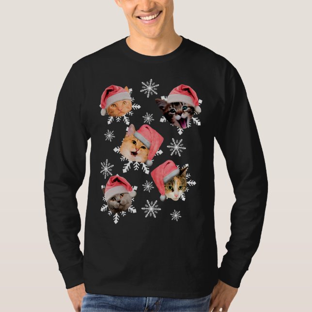 Camiseta Merry Catmas Santa Hat Kitty Navidades (Anverso)