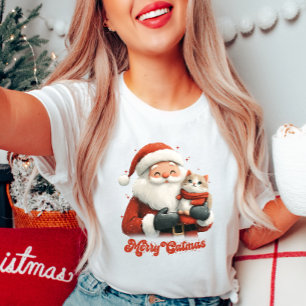 Camiseta Merry Catmas Santa y Cat T-Shirt