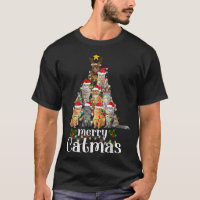 Merry Catmas Tree Lights Funny Christmas Cat Match