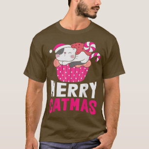 Camiseta Merry Catmas Xmas Funny Cat Christmas Candy Cookie
