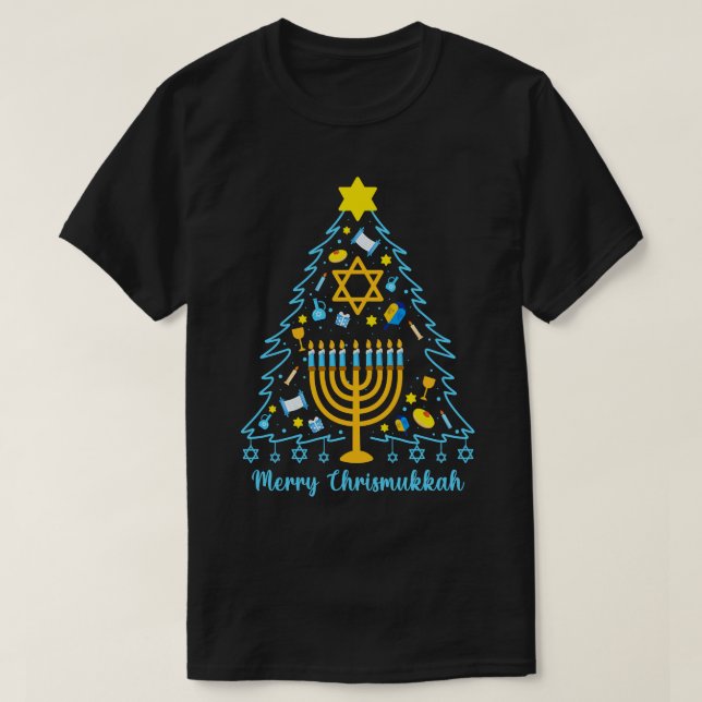 Camiseta Merry Chrismukkah Feliz Hanukkah Navidades Santa H (Diseño del anverso)