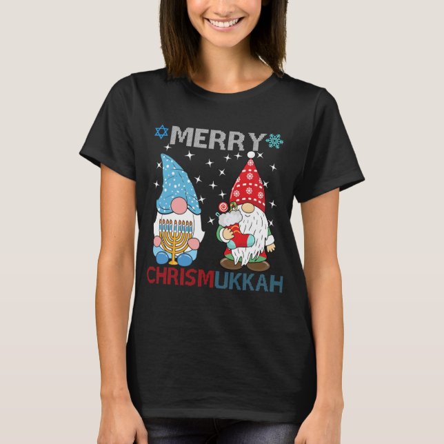 Camiseta Merry Chrismukkah Funny Gnomes (Anverso)