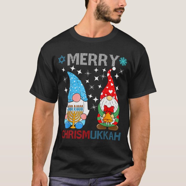 Camiseta Merry Chrismukkah Funny Gnomes Christmas And Hanuk (Anverso)
