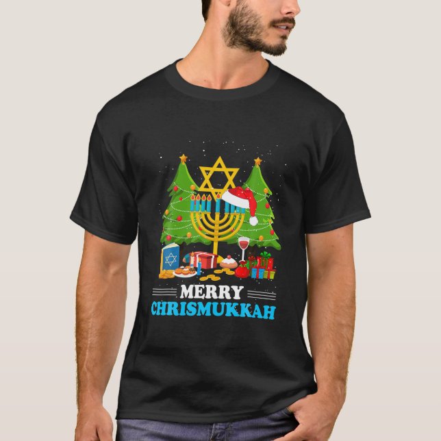 Camiseta Merry Chrismukkah Hanukkah Jewish Chanukah (Anverso)