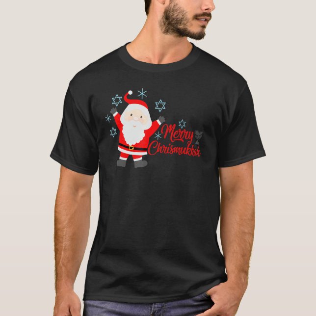 Camiseta Merry Chrismukkah Hanukkah Y Navidades Ugly Swea (Anverso)