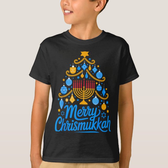 Camiseta Merry Chrismukkah Holiday Hanukkah Family Matching (Anverso)