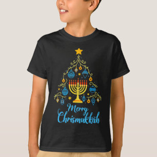 Camiseta Merry Chrismukkah Menorah Christmas Tree Chanukah