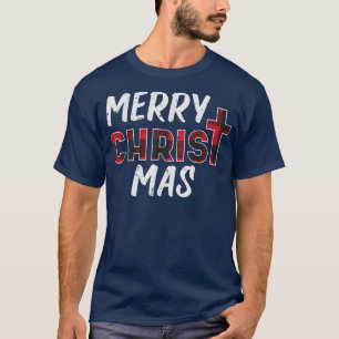 Camiseta Merry Christ Mas Christian Jesus Navidades PJs Xma