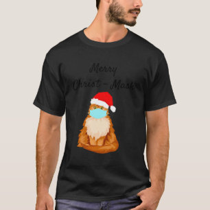 Camiseta Merry Christ-Mask Gracioso gato persa con máscara