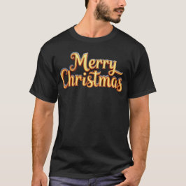 Camiseta Merry Christmas als Goldener Schriftzug