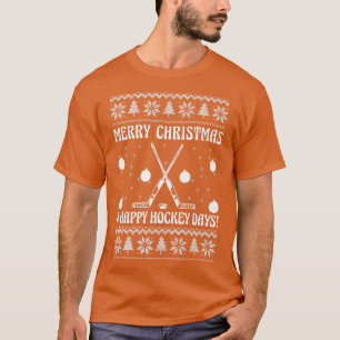 Camiseta Merry Christmas And Happy Hockeydays Funny Ice Hoc