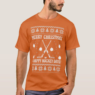 Camiseta Merry Christmas And Happy Hockeydays Funny Ice Hoc