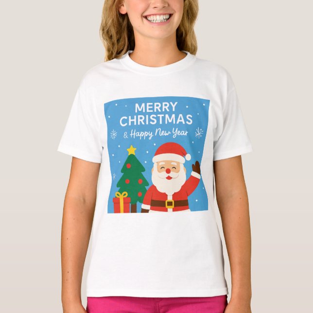 Camiseta Merry Christmas and Happy New Year - Santa (Anverso)