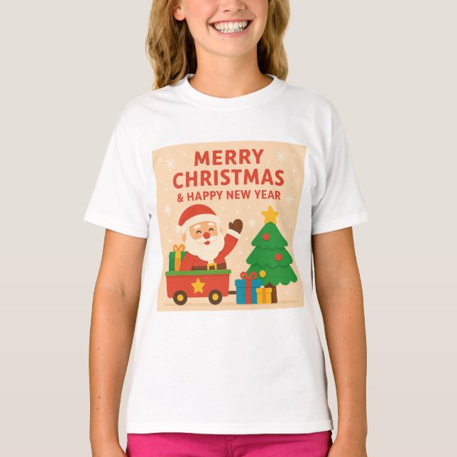 Camiseta Merry Christmas and Happy New Year - Santa (Anverso)