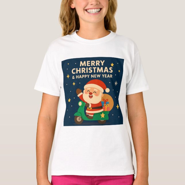Camiseta Merry Christmas and Happy New Year - Santa (Anverso)