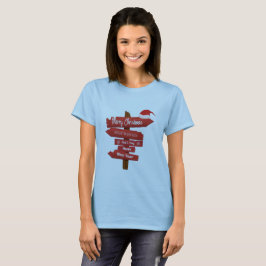 Camiseta Merry Christmas and Happy New Year Wooden Arrows