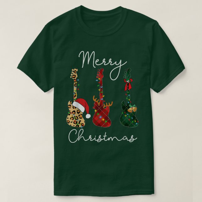 Camiseta Merry Christmas Bass Guitar Png (Diseño del anverso)