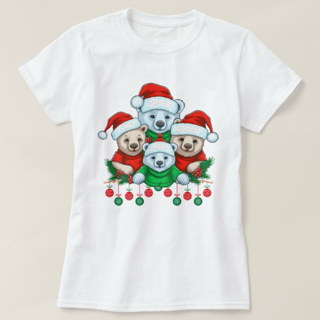 Camiseta Merry Christmas Bear Squad (Diseño del anverso)