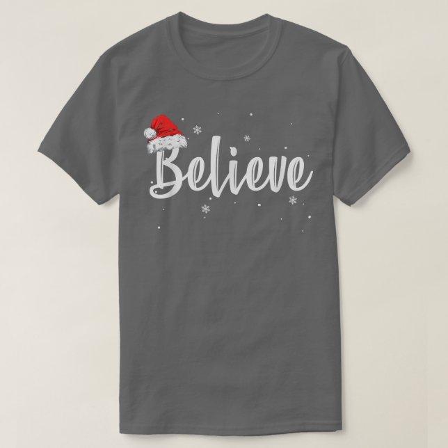 Camiseta Merry Christmas Believe in Santa Claus  (Diseño del anverso)