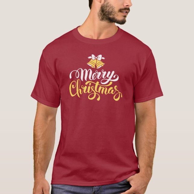 Camiseta Merry Christmas Bells Vintage Design (Anverso)