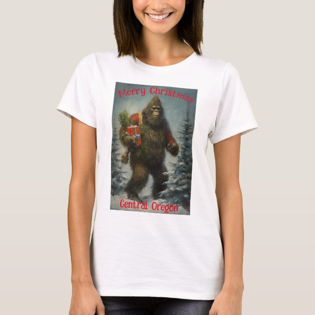 Camiseta Merry Christmas Bigfoot Central Oregon (Anverso)