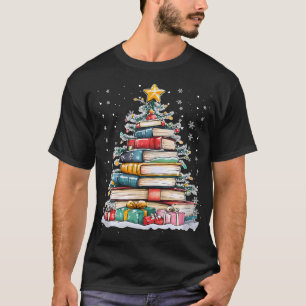 Camiseta Merry Christmas Books Xmas Tree Librarian Teacher