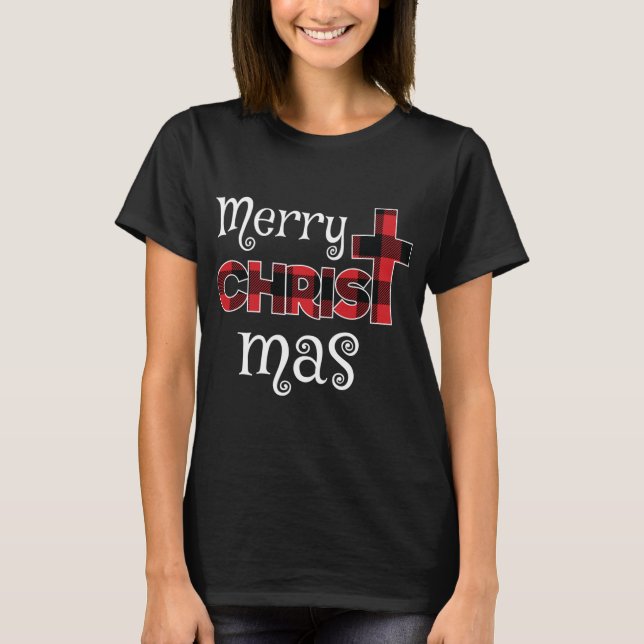 Camiseta Merry Christmas Buffalo Plaid (Anverso)