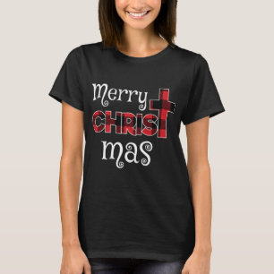 Camiseta Merry Christmas Buffalo Plaid