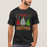 Camiseta Merry Christmas Buffalo Plaid Tree Lights Pajama<br><div class="desc">Feliz Navidad Bufalo Plaid Tree iluminó Pajama con camiseta</div>