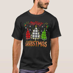 Camiseta Merry Christmas Buffalo Plaid Tree Lights Pajama