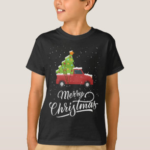 Camiseta Merry Christmas Buffalo Red Truck Christmas Tree