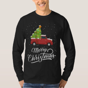 Camiseta Merry Christmas Buffalo Red Truck Christmas Tree