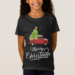 Camiseta Merry Christmas Buffalo Red Truck Christmas Tree