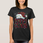 Camiseta Merry Christmas Buffalo revuelto Red Santa Hat Pop<br><div class="desc">Búfalo navideño vestido rojo Santa Hat Poppy Claus</div>
