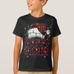 Camiseta Merry Christmas Buffalo revuelto Red Santa Hat Pop<br><div class="desc">Búfalo navideño vestido rojo Santa Hat Poppy Claus</div>