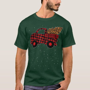 Camiseta Merry Christmas Buffalo Truck Tree Red Plaid 1