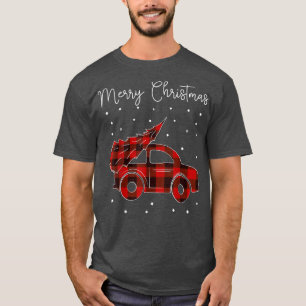 Camiseta Merry Christmas Buffalo Truck Tree Red Plaid Desig
