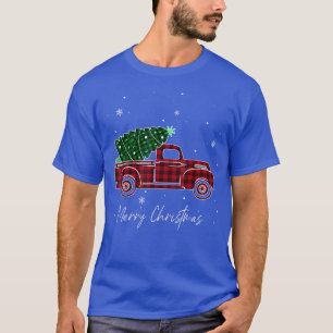 Camiseta Merry Christmas Buffalo Truck Tree Red Plaid for M