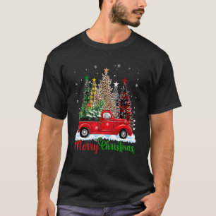 Camiseta Merry Christmas Buffalo Truck Tree Red Plaid Men W