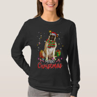 Merry Christmas Bullmastiff Santa Hat Tree Luces