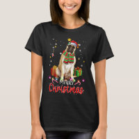 Merry Christmas Bullmastiff Santa Hat Tree Luces
