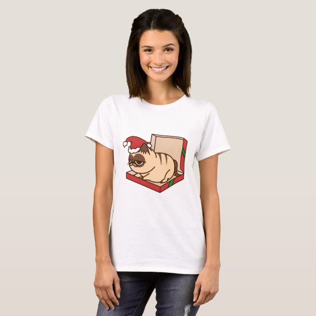 Camiseta merry christmas Cat (Anverso completo)