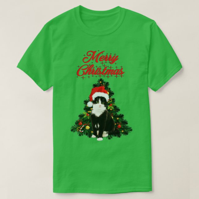 CAMISETA MERRY CHRISTMAS CAT (Diseño del anverso)