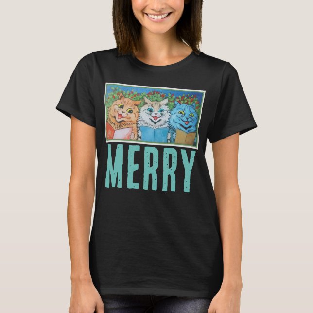 CAMISETA MERRY CHRISTMAS CATS LOUIS WAIN T-SHIRTS (Anverso)
