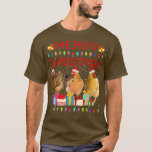 Camiseta Merry Christmas Chicken  Santa Hat Lights Xmas Fun<br><div class="desc">Merry Christmas Chicken  Santa Hat Lights Xmas Funny  .</div>