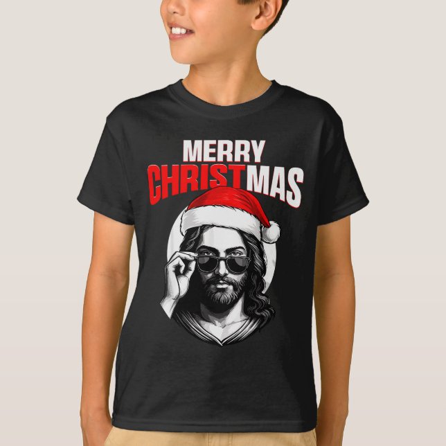 Camiseta Merry Christmas Christian Jesus Pajamas Pjs Xmas M (Anverso)