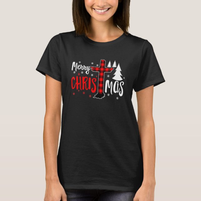 Camiseta Merry Christmas Christians Buffalo Plaid (Anverso)